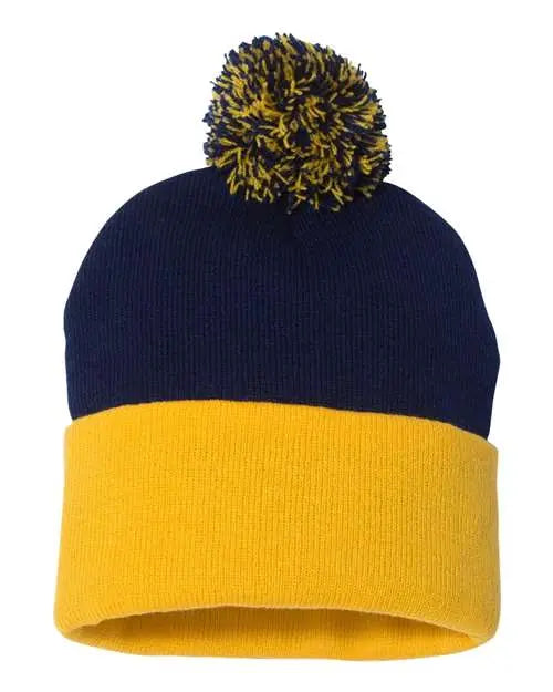 12" Pom-Pom Cuffed Beanie - Barton Trading CO.