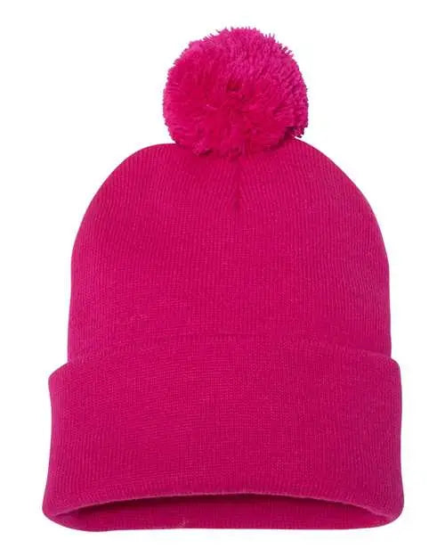 12" Pom-Pom Cuffed Beanie - Barton Trading CO.